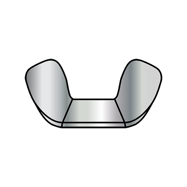Wing Nut, 5/16"-18, Steel, Nickel, 0.66 in Ht, 1.25 in Max Wing Span, 1000 PK