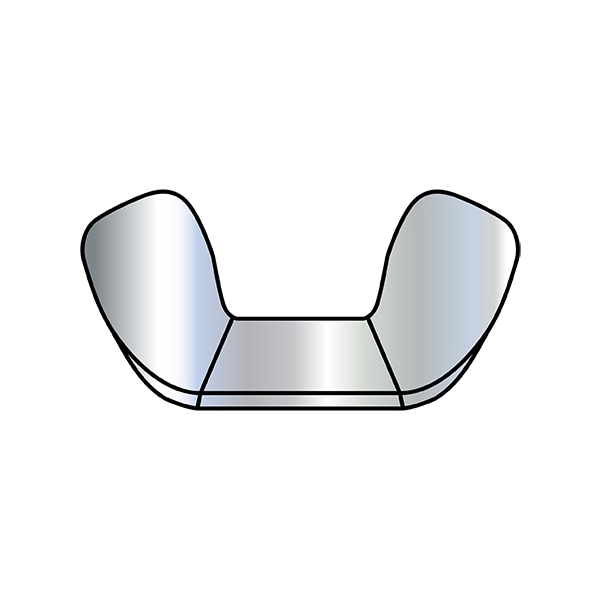 Wing Nut, 5/16"-24, Steel, 0.66 in Ht, 1.25 in Max Wing Span, 1000 PK