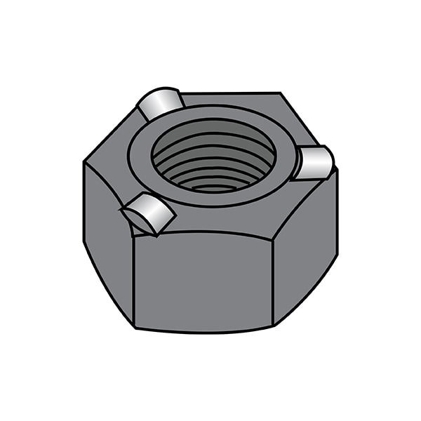 Hex Weld Nut, 1/4"-20, Steel, 1/2 in Wd, 0.198 in Ht, 1000 PK