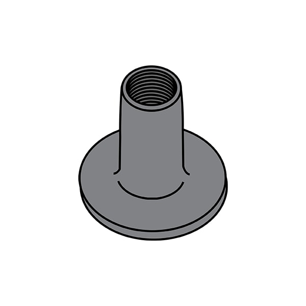Round Weld Nut, #8-32, Steel, 0.046 in Ht, 1000 PK