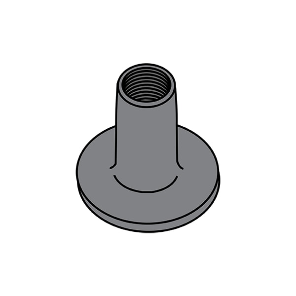 Round Weld Nut, #10-24, Steel, 0.054 in Ht, 1000 PK