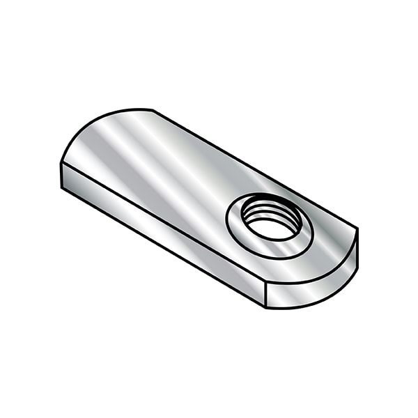 Tab Weld Nut, #10-24, 18-8 Stainless Steel, 0.453 in Wd, 0.64 in Lg, 0.098 in Ht, 1000 PK