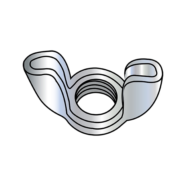 Wing Nut, #12-24, Steel, 0.47 in Ht, 1.09 in Max Wing Span, 2000 PK