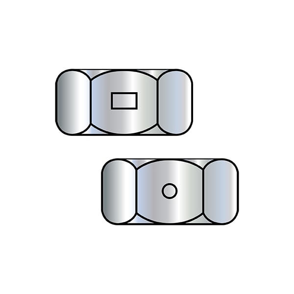 Center-Lock Distorted Thread Reversible Lock Nut, #10-24, Steel, Wax, 4000 PK