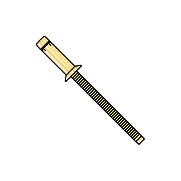 Blind Rivet, Countersunk Head, 1/4 in Dia., 0.756 in - 0.780 in L, Aluminum Body, 2000 PK