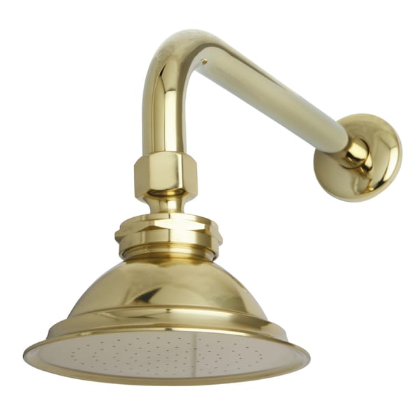 Shower Head, Polished Brass, Wall Mount