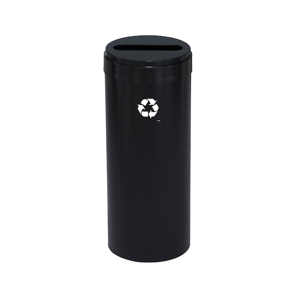 12 gal Round Recycling Bin, Satin Black