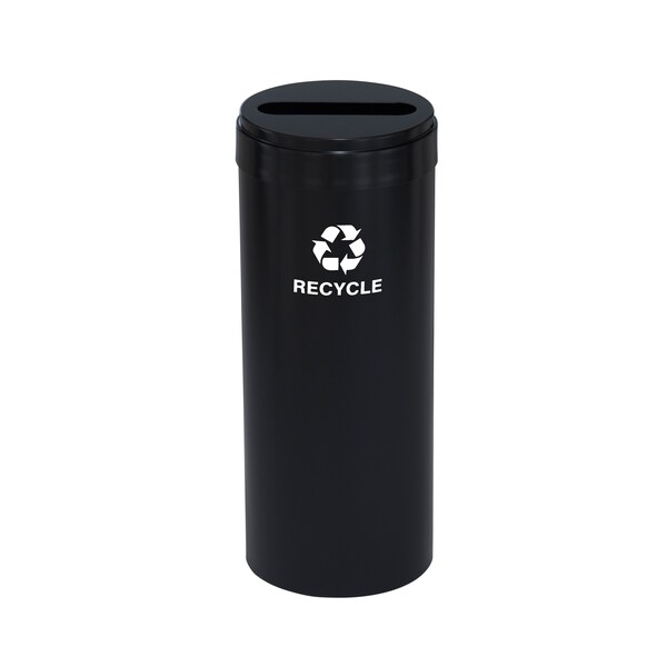 12 gal Round Recycling Bin, Satin Black