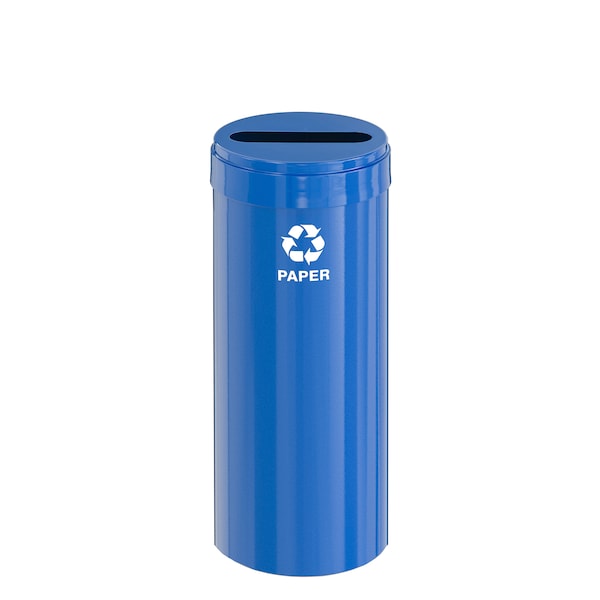 12 gal Round Recycling Bin, Blue