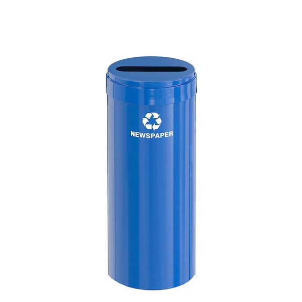 12 gal Round Recycling Bin, Blue