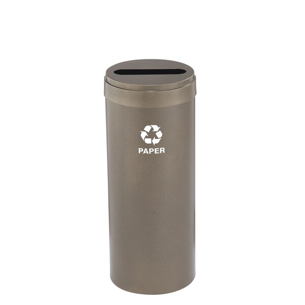 12 gal Round Recycling Bin, Bronze Vein