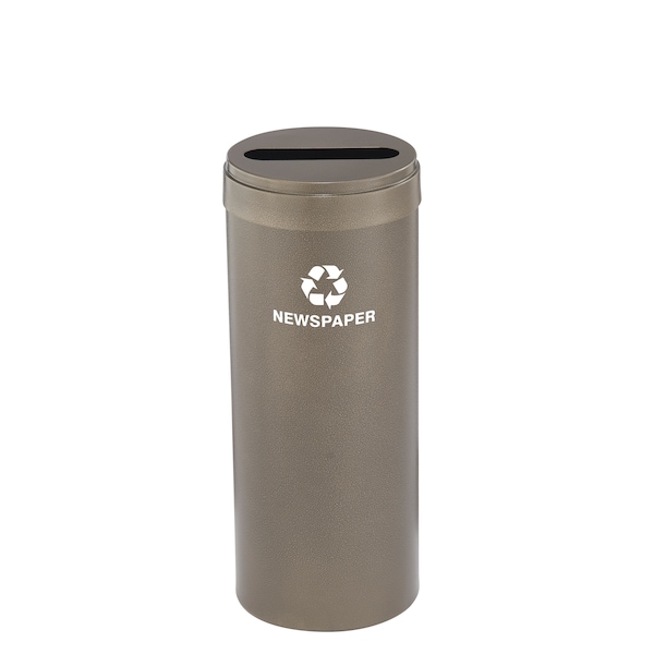 12 gal Round Recycling Bin, Bronze Vein