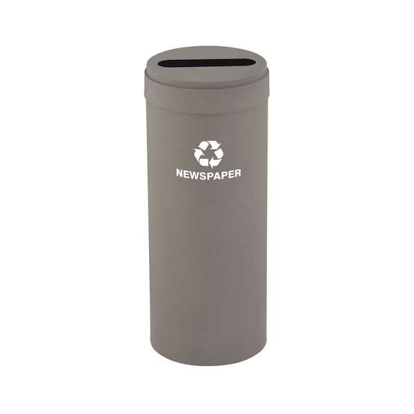 12 gal Round Recycling Bin, Nickel