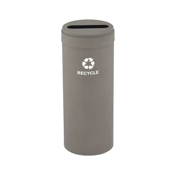 12 gal Round Recycling Bin, Nickel