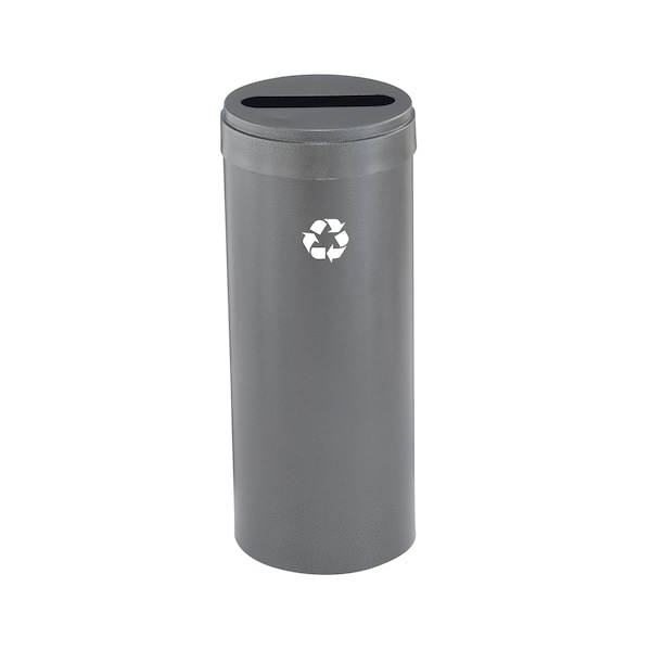 12 gal Round Recycling Bin, Silver Vein