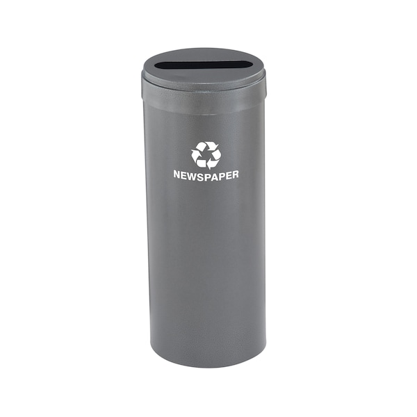 12 gal Round Recycling Bin, Silver Vein