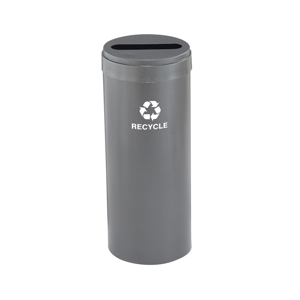 12 gal Round Recycling Bin, Silver Vein