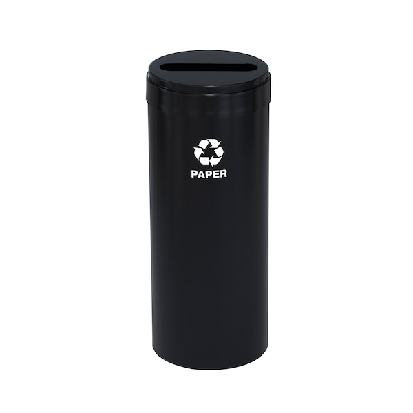 15 gal Round Recycling Bin, Satin Black