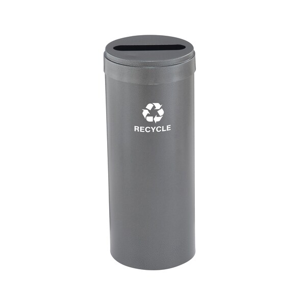 15 gal Round Recycling Bin, Silver Vein