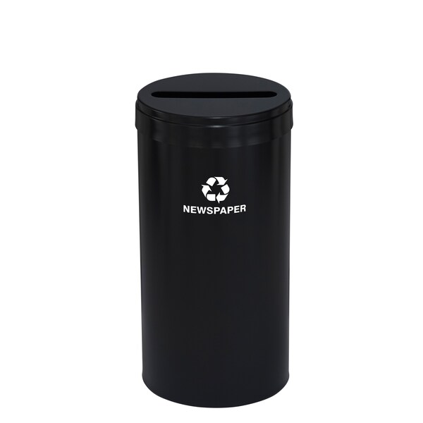 16 gal Round Recycling Bin, Satin Black