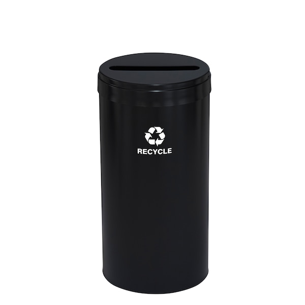 16 gal Round Recycling Bin, Satin Black