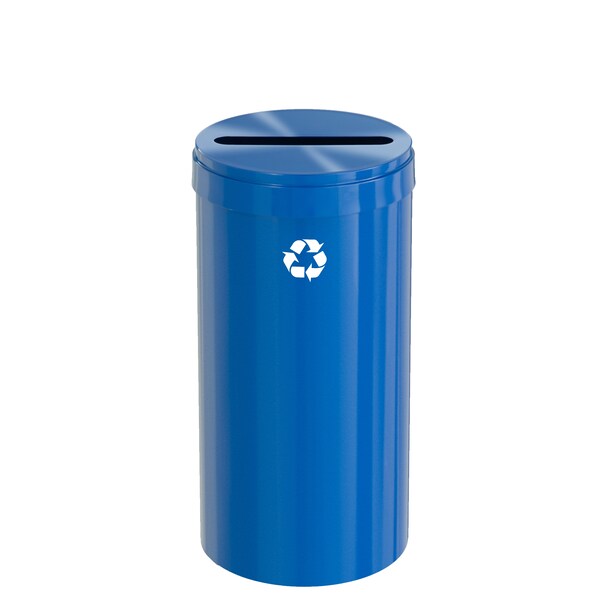 16 gal Round Recycling Bin, Blue