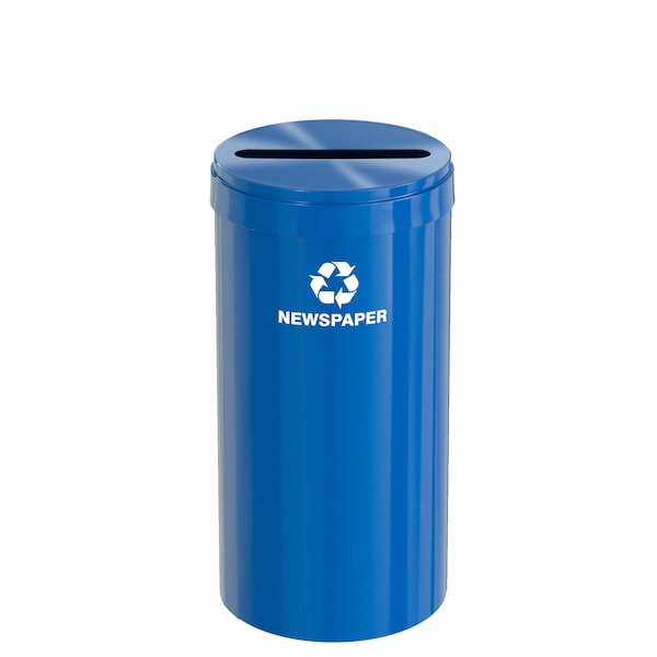 16 gal Round Recycling Bin, Blue