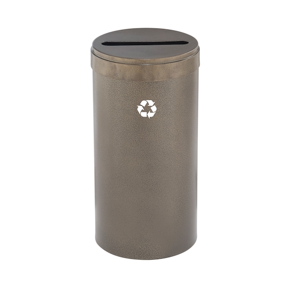 16 gal Round Recycling Bin, Bronze Vein