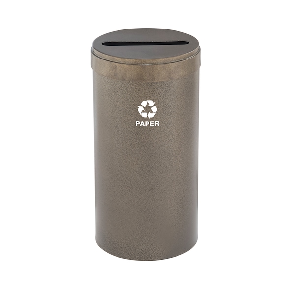16 gal Round Recycling Bin, Bronze Vein