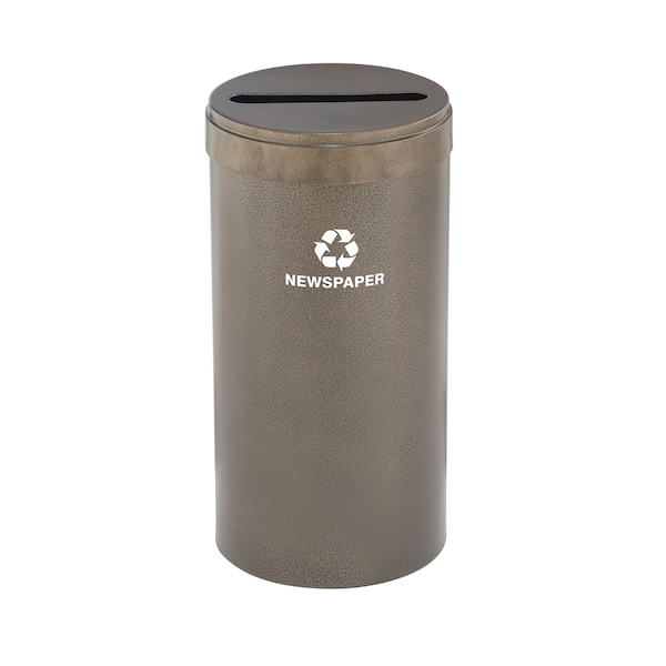 16 gal Round Recycling Bin, Bronze Vein