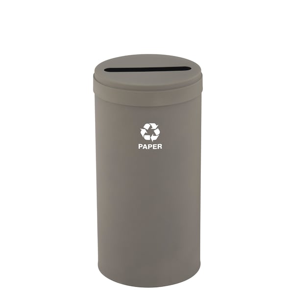 16 gal Round Recycling Bin, Nickel