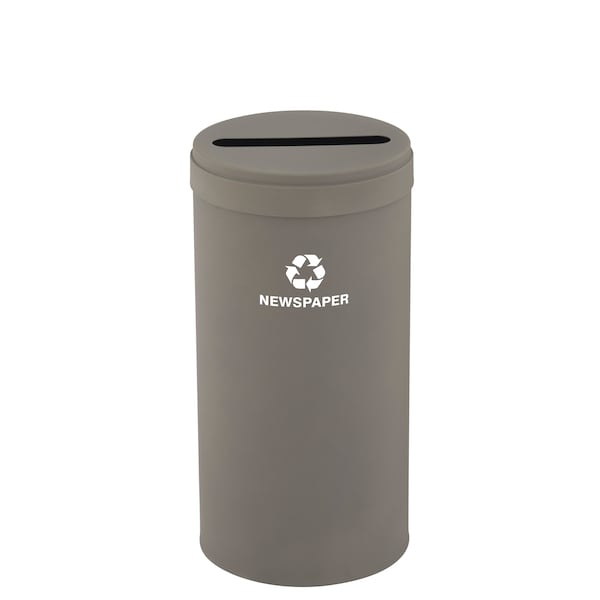 16 gal Round Recycling Bin, Nickel