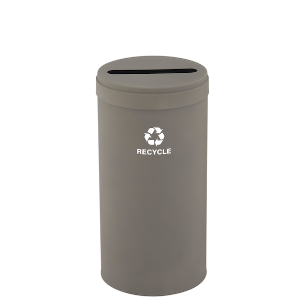 16 gal Round Recycling Bin, Nickel