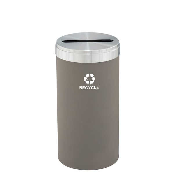 16 gal Round Recycling Bin, Nickel/Satin Aluminum