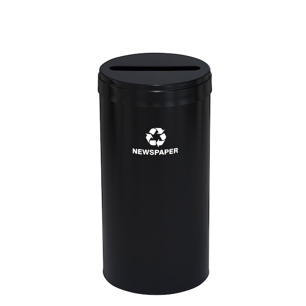 23 gal Round Recycling Bin, Satin Black