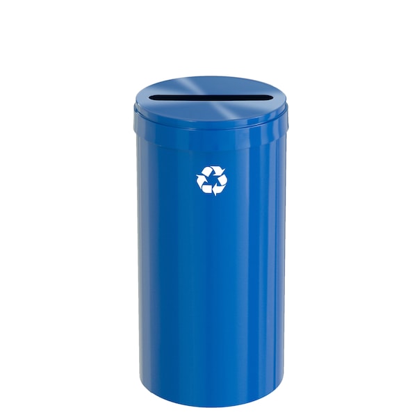 23 gal Round Recycling Bin, Blue