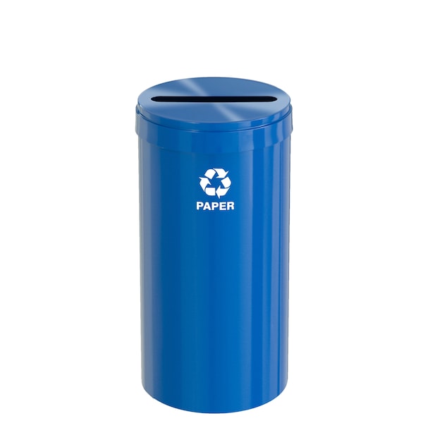 23 gal Round Recycling Bin, Blue
