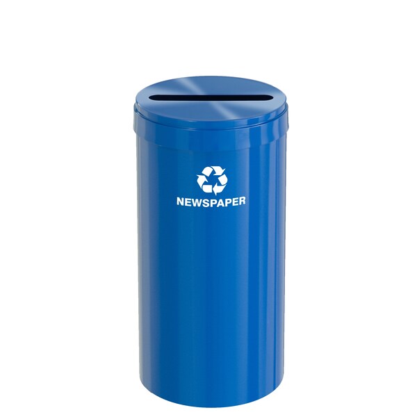 23 gal Round Recycling Bin, Blue