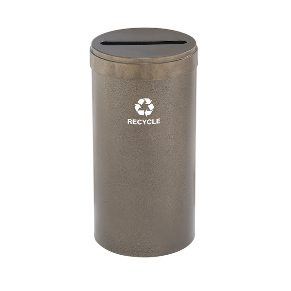 23 gal Round Recycling Bin, Bronze Vein