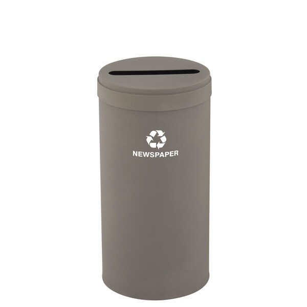 23 gal Round Recycling Bin, Nickel