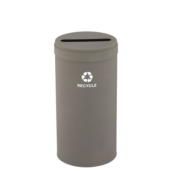23 gal Round Recycling Bin, Nickel