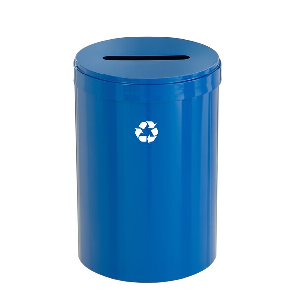 33 gal Round Recycling Bin, Blue