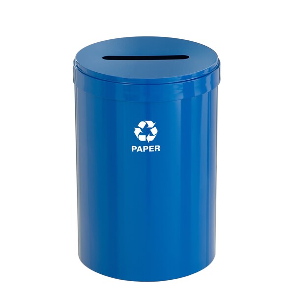 33 gal Round Recycling Bin, Blue