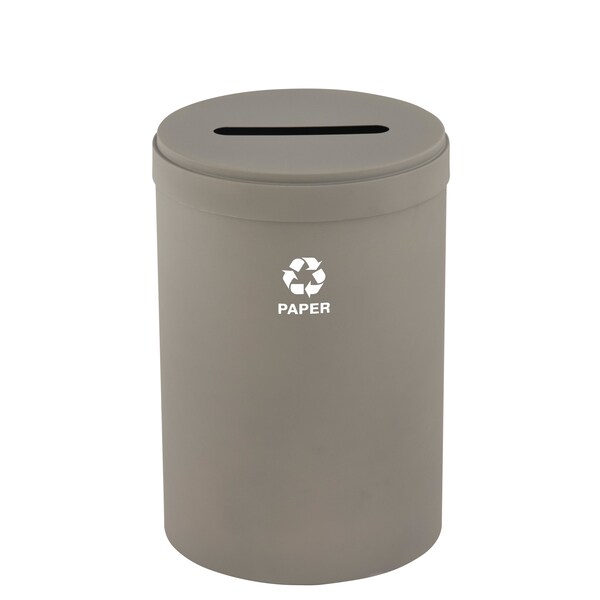 33 gal Round Recycling Bin, Nickel