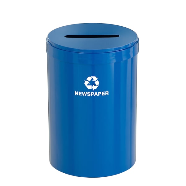41 gal Round Recycling Bin, Blue