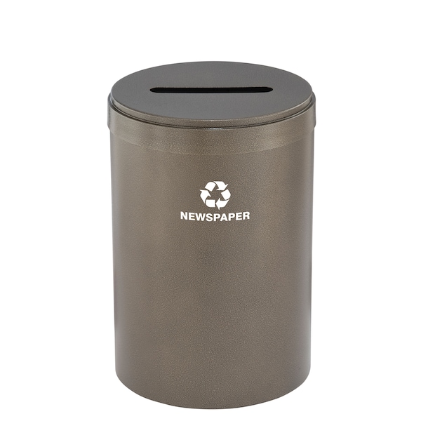41 gal Round Recycling Bin, Bronze Vein