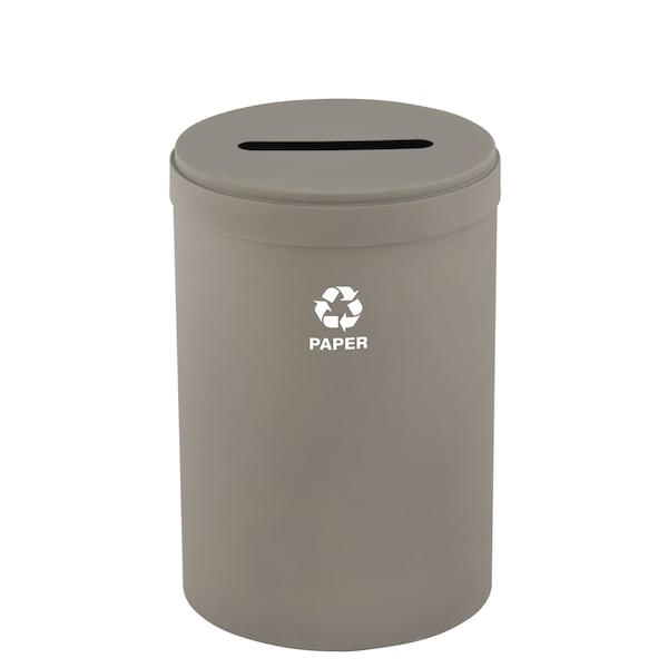 41 gal Round Recycling Bin, Nickel