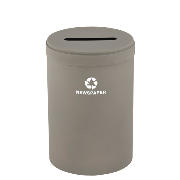 41 gal Round Recycling Bin, Nickel
