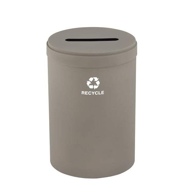 41 gal Round Recycling Bin, Nickel