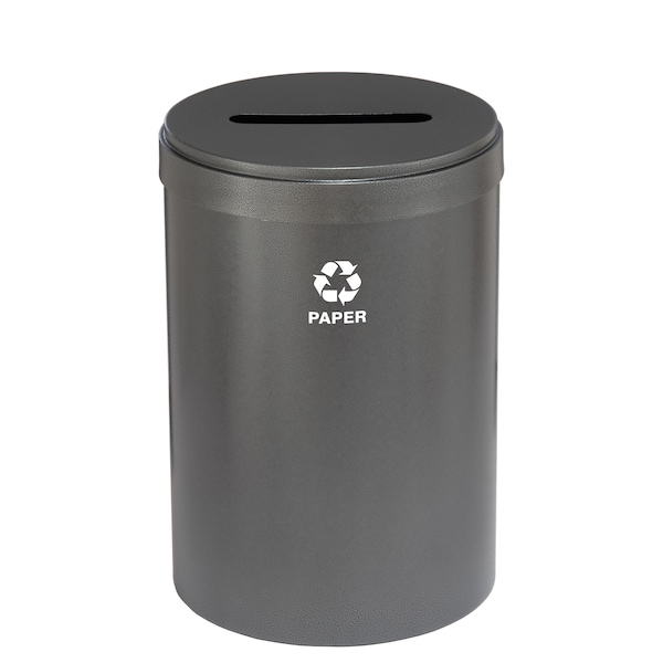 41 gal Round Recycling Bin, Silver Vein